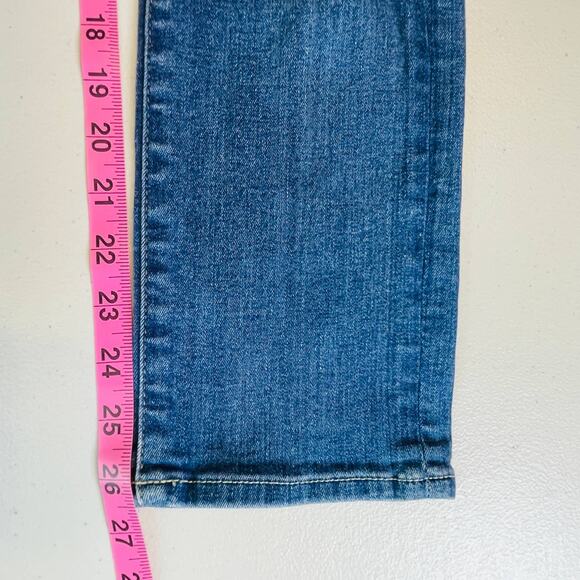 7 For All Mankind The Relaxed Skinny Torn Distressed Blue Denim Y2K Jeans 25 - Picture 11 of 13